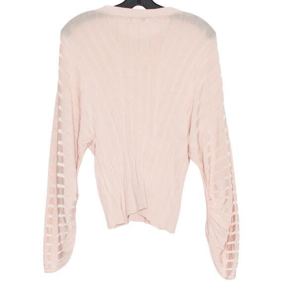 Club Monaco Top Dolman Sleeve Cottage Romantic Statement Y2K Ribbed Pink Medium - Picture 2 of 8